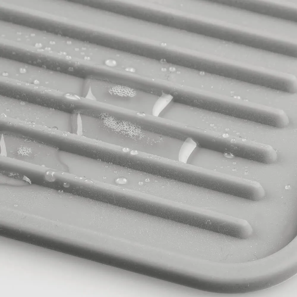 mDesign Abtropfgestell Geschirrabtropfer 2er-Set grau rutschfest