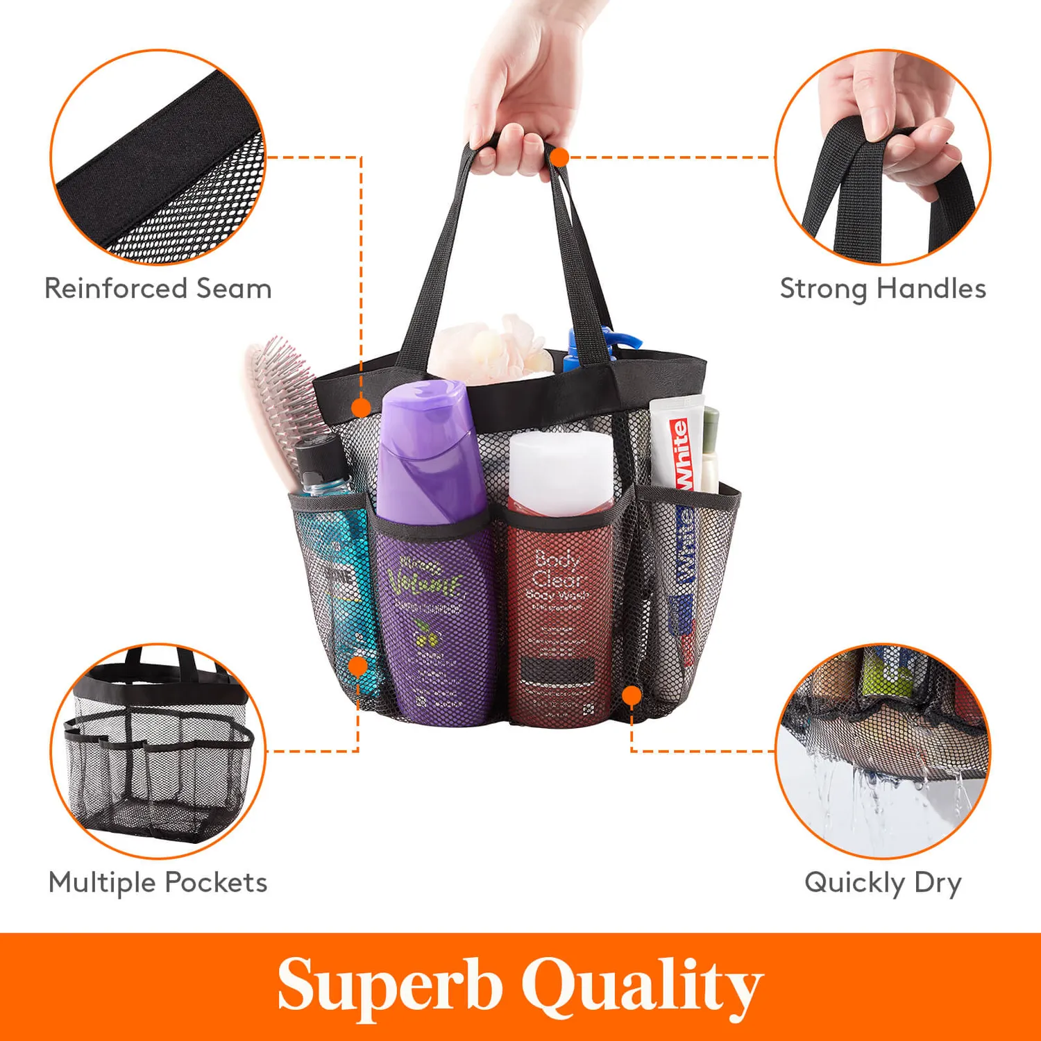 Lifewit Duschkorb Mesh Duschtasche Schwarz Large Netz