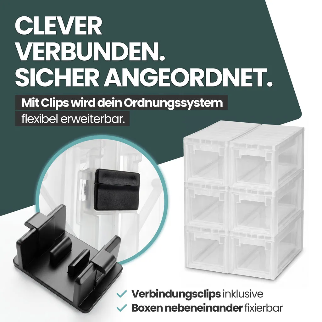 Kreher Schubladenbox S 7 Liter Aufbewahrungsbox 2er-Set transparent