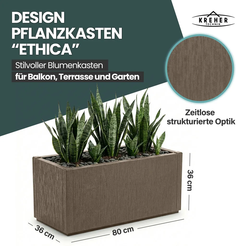 Kreher Ethica XL Pflanzkasten 80 L Taupe frostsicher