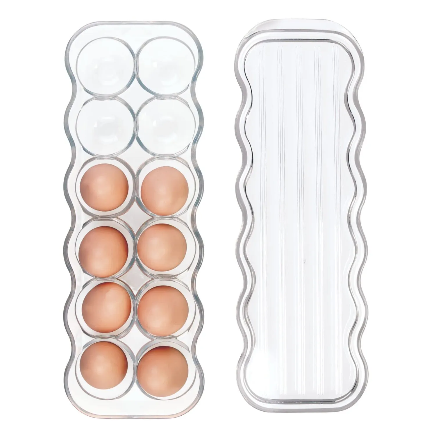 mDesign Eierbehälter 12 Eier mit Deckel transparent