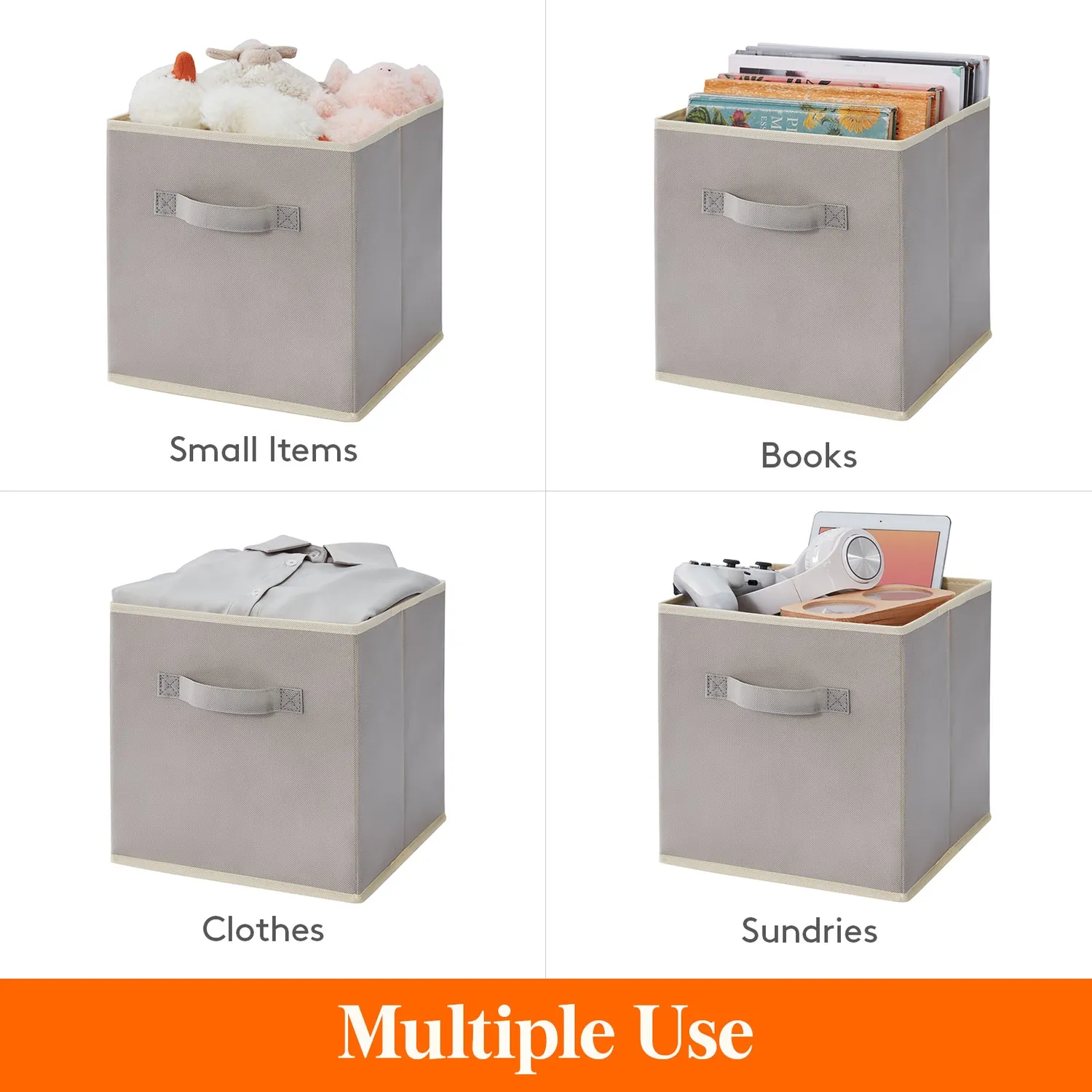 Lifewit Storage Cubes Stoffbox 16er 28cm hellgrau Vlies