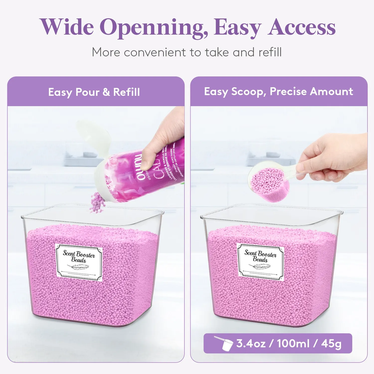 Lifewit Waschmittel Aufbewahrungsbox mit Deckel 4er Set PET