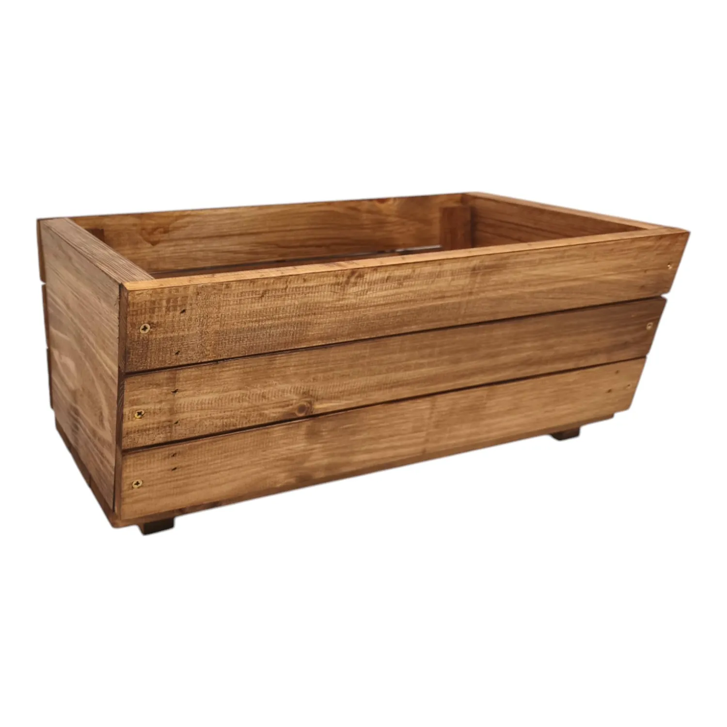 GoodFreshDecor Holz Pflanzkasten 39,5x20x17 Blumentopf braun Echtholz