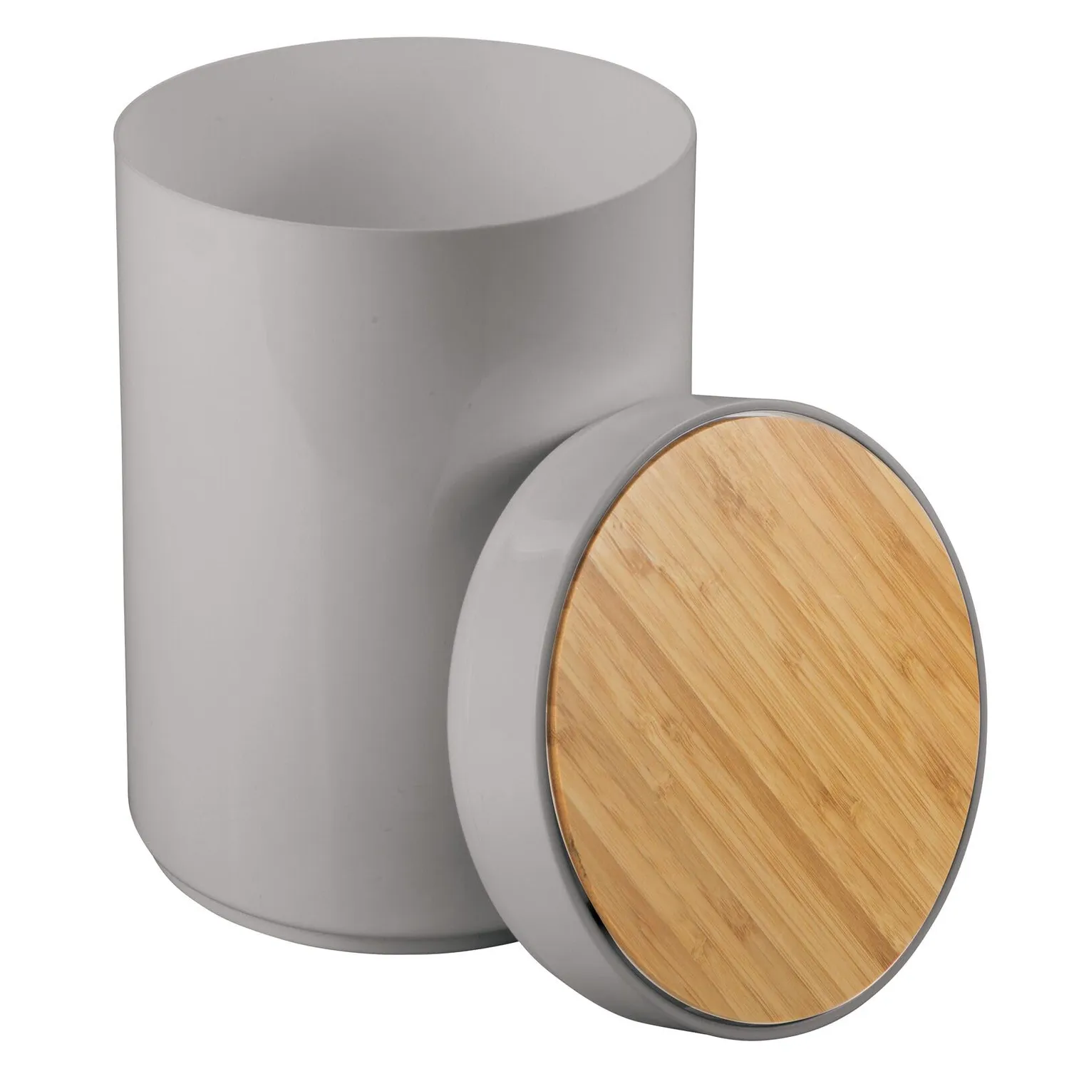 mDesign Mülleimer Bambus Deckel 5L grau
