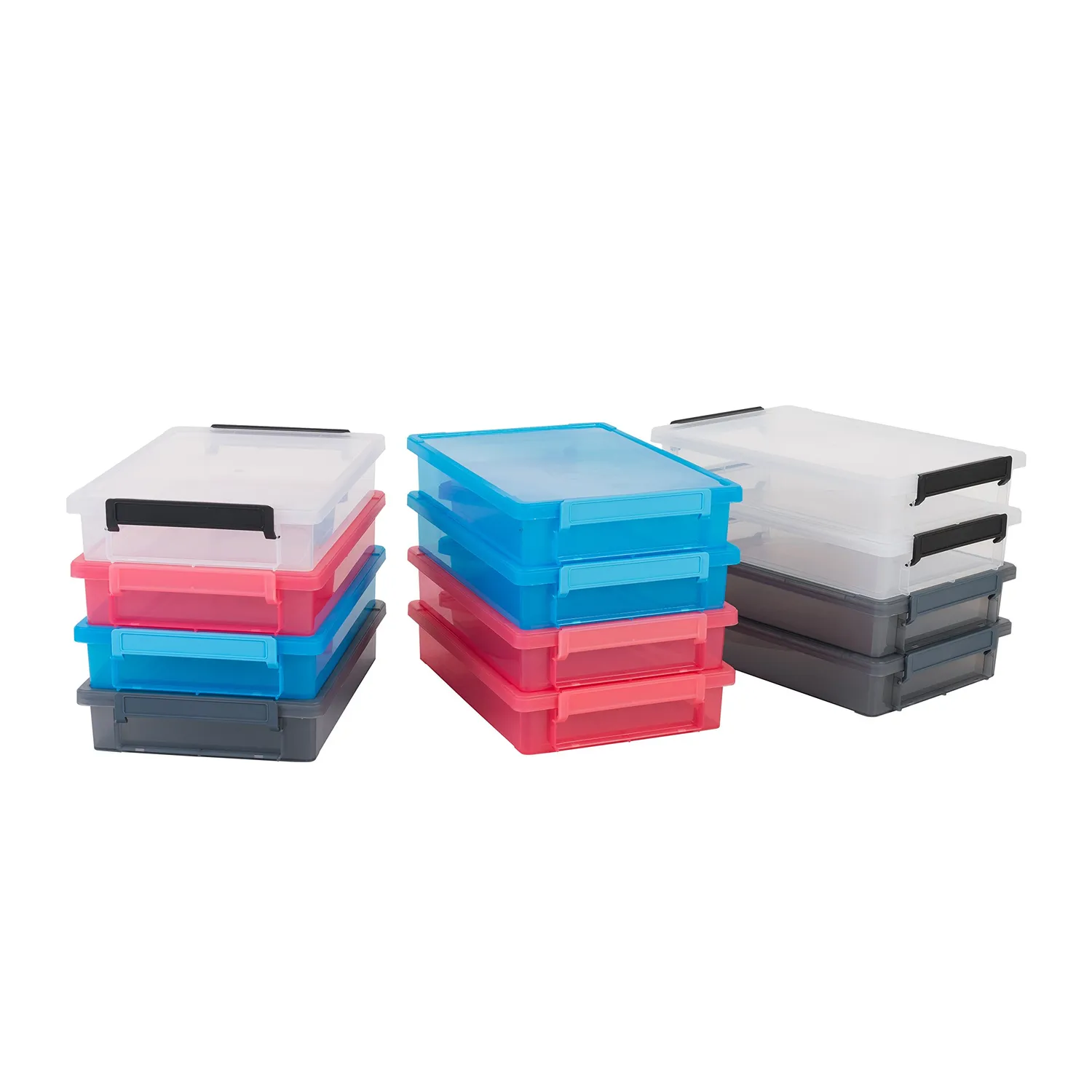 Iris Ohyama Little Large Box LLB-A4 Aufbewahrungsbox 3er grau