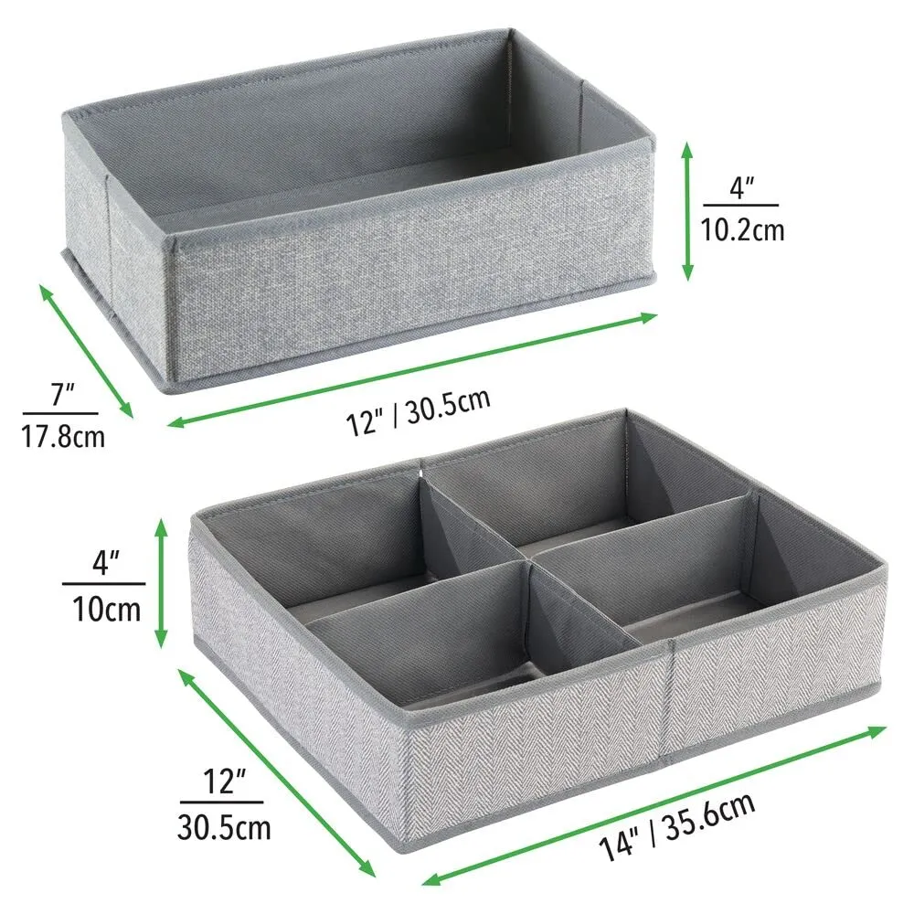 mDesign Aufbewahrungsbox 4er-Set grau Kunststoff leicht