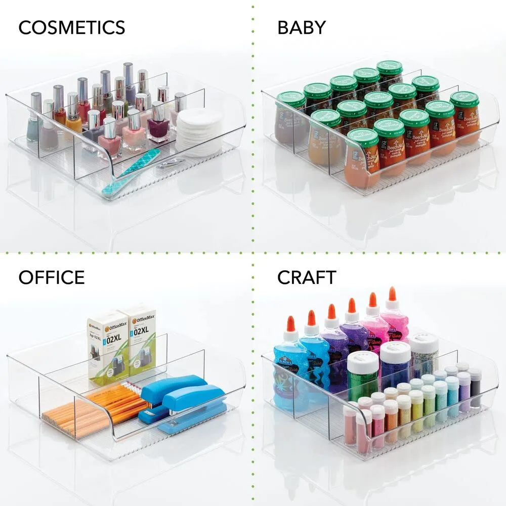 M Design Kunststoffkorb Aufbewahrungsbox 2er transparent