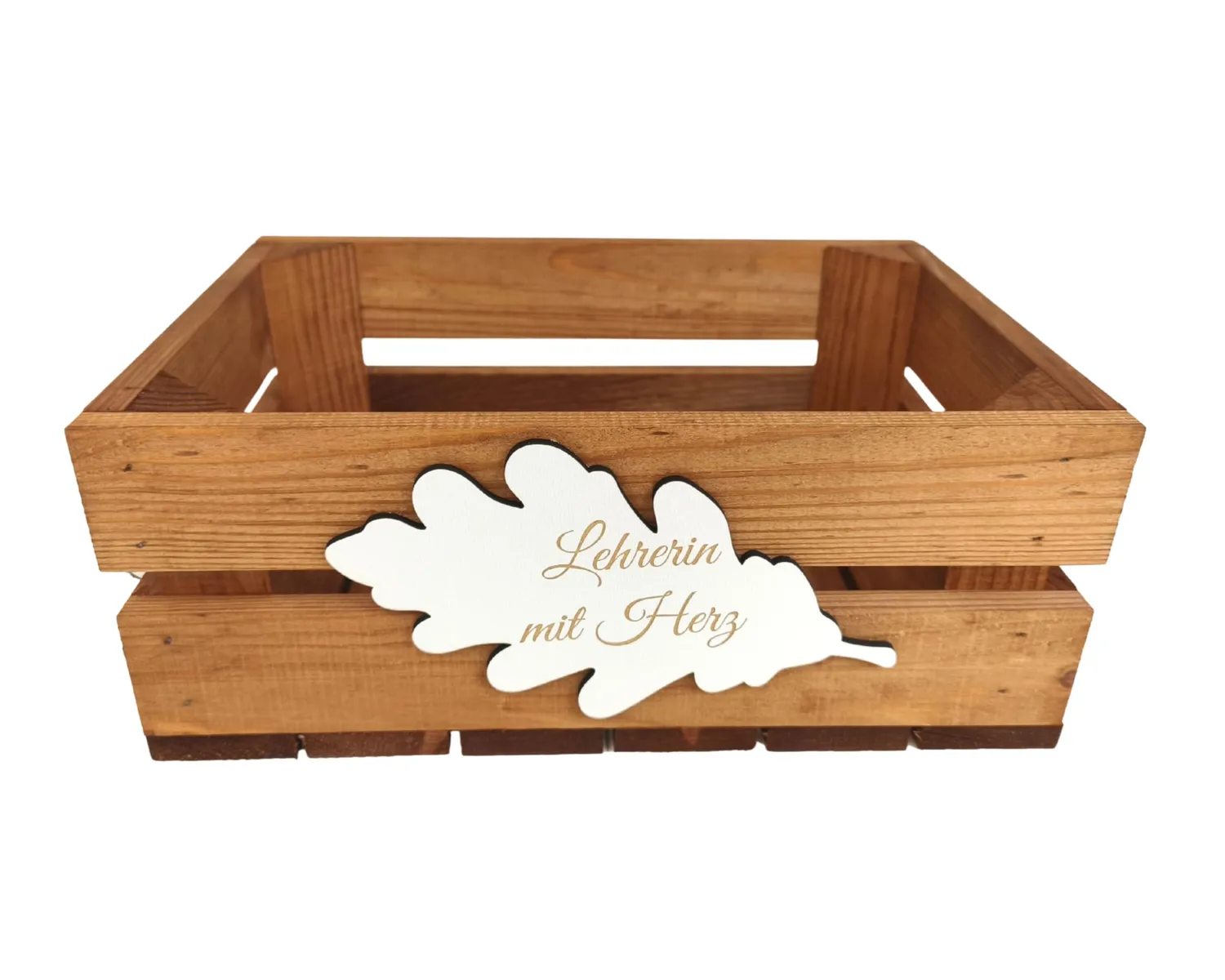 GoodFreshDecor Holzbox mit Deckel 30x20x12 cm Wunschtext braun