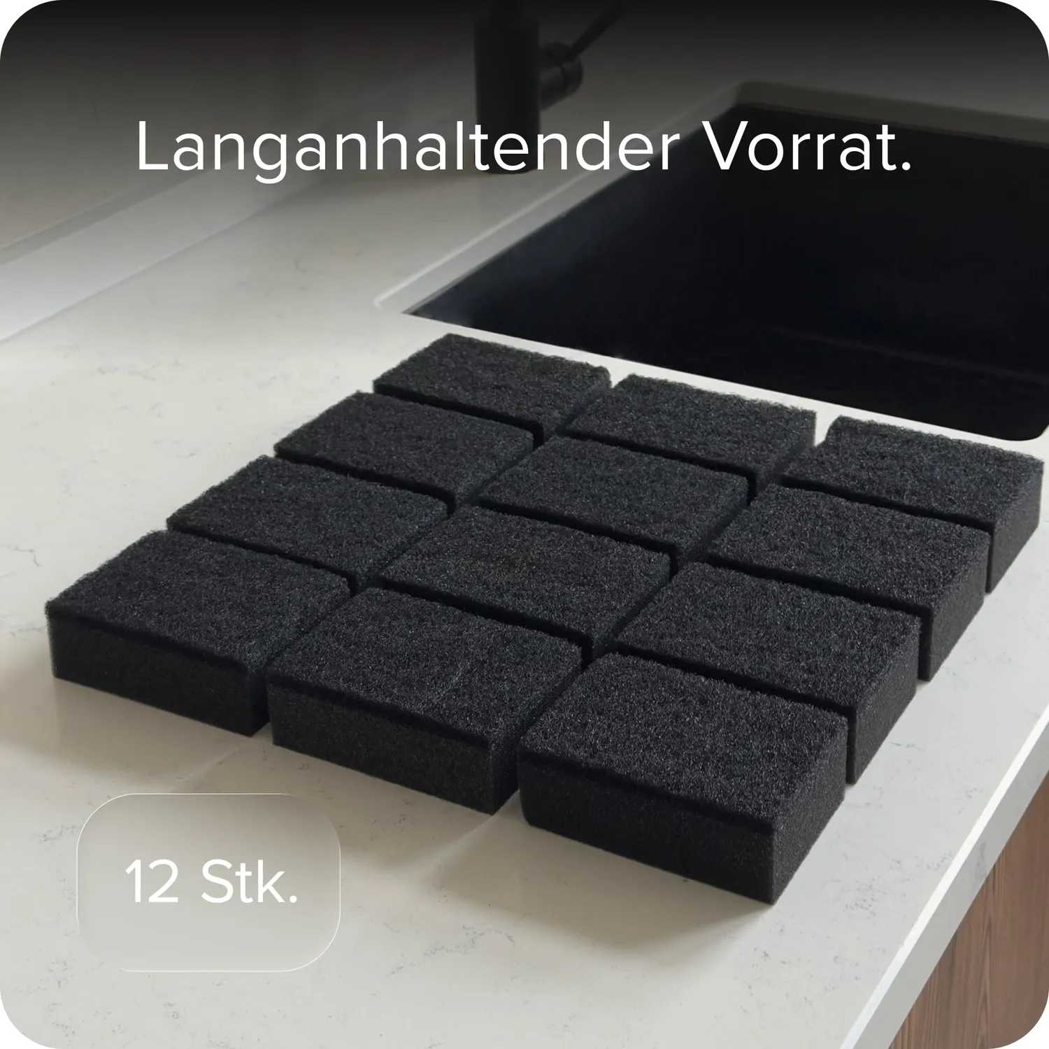Black SVAMP Küchenschwamm 12 Stück schwarz PU-Schaum