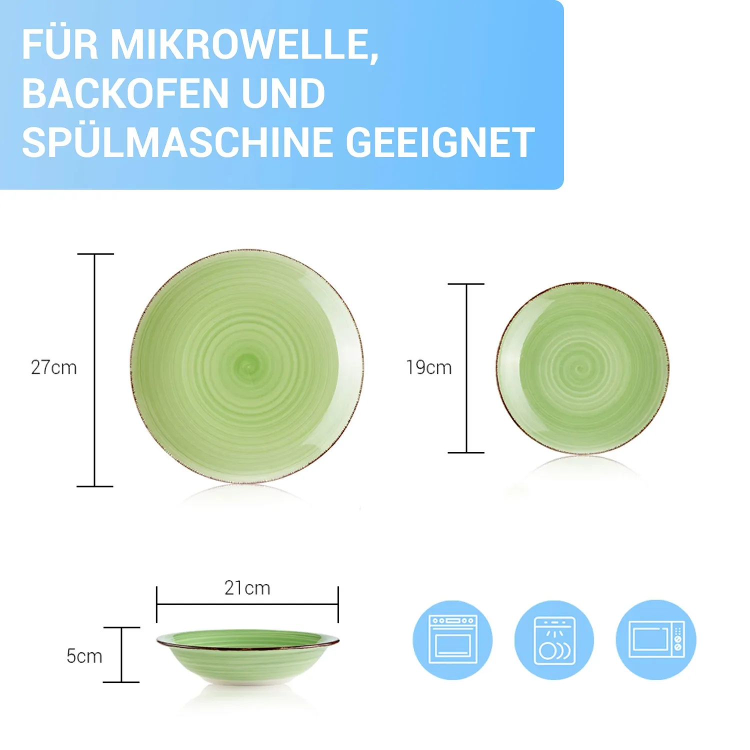 astor24 PREMIUM Geschirr Set 18-teilig Keramik Bunt