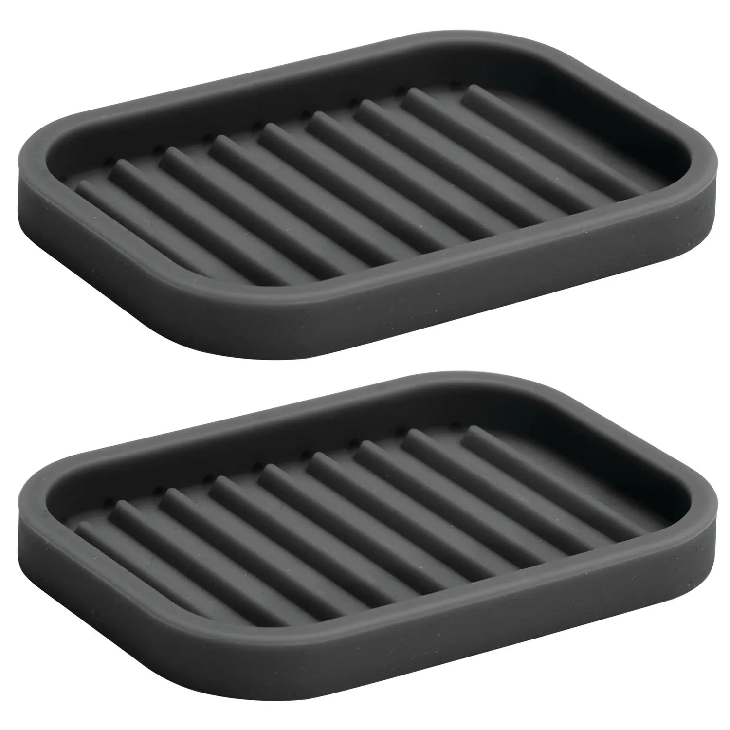 M Design Seifenschale Silikon schwarz 2er-Set rutschfest