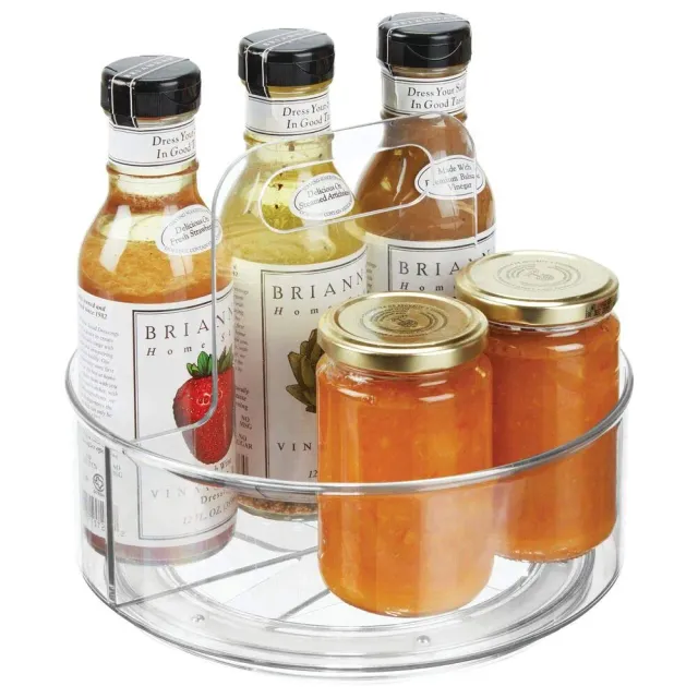 mDesign Lazy Susan Gewürzregal drehbar 2 Fächer klar