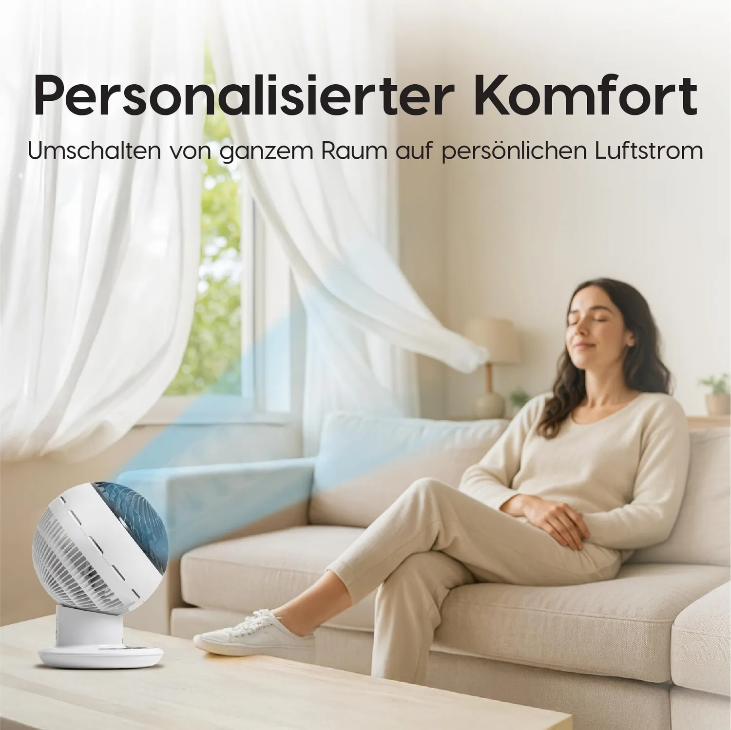 Iris Ohyama Woozoo PCF-SDC15T Tischventilator weiß 10-stufig