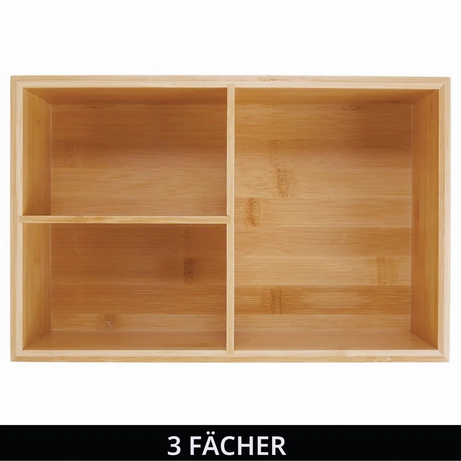 mDesign Deckelhalter Küchen Organizer Bambus natur 3 Fächer