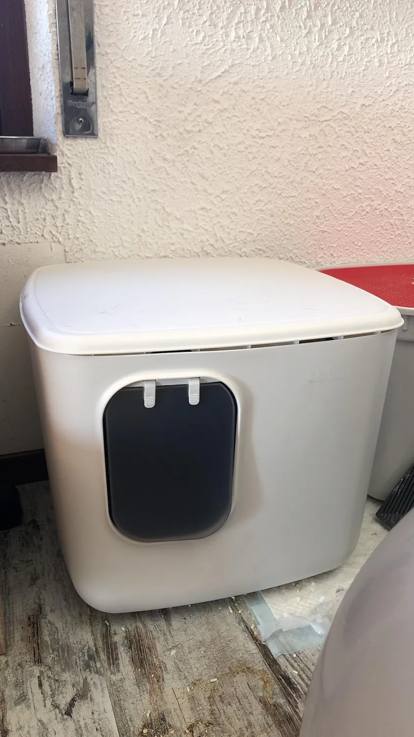 Iris Ohyama CCLB-500 Katzentoilette Weiß Beige geschlossen
