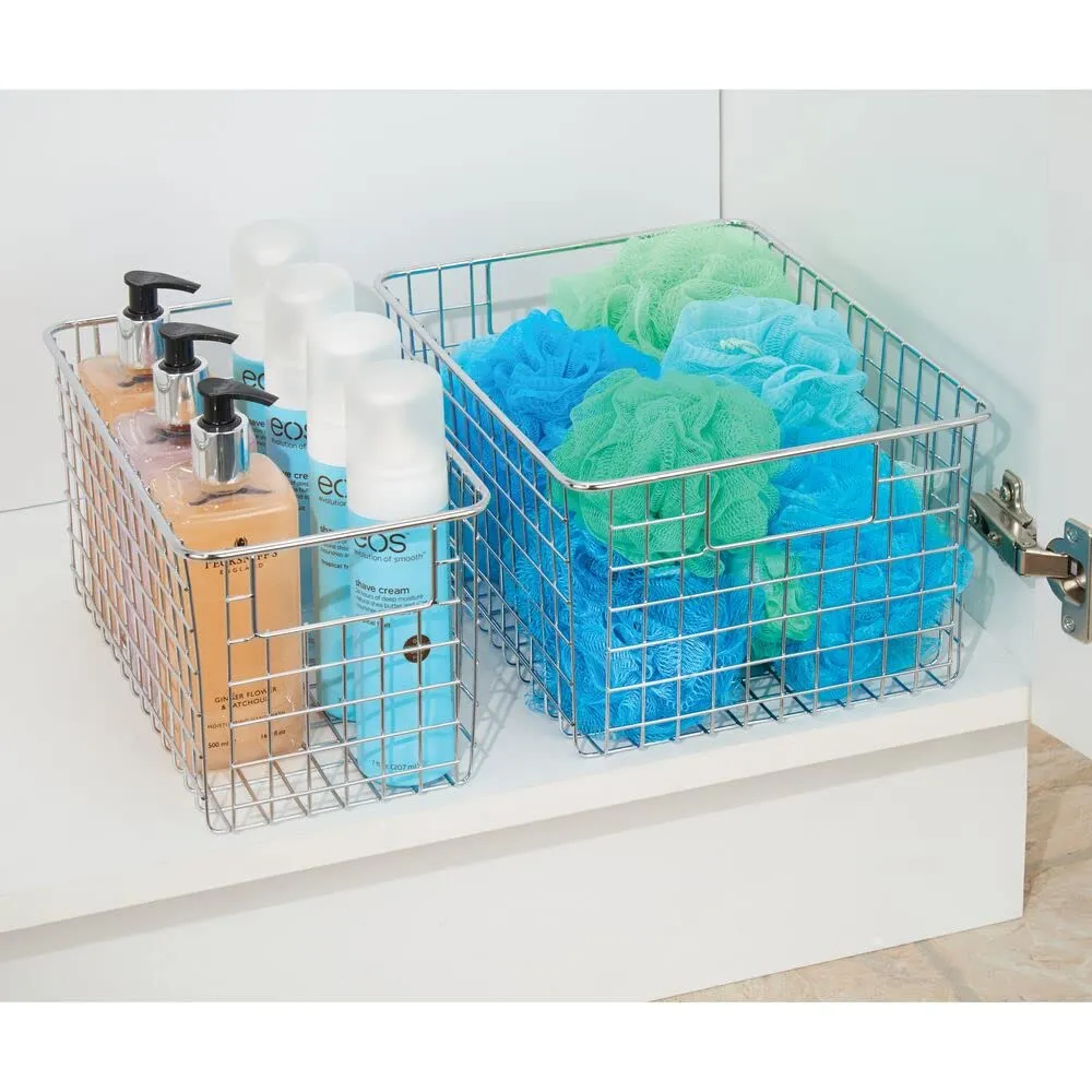 mDesign Drahtkorb Badablage 2er-Set chrom rostfrei