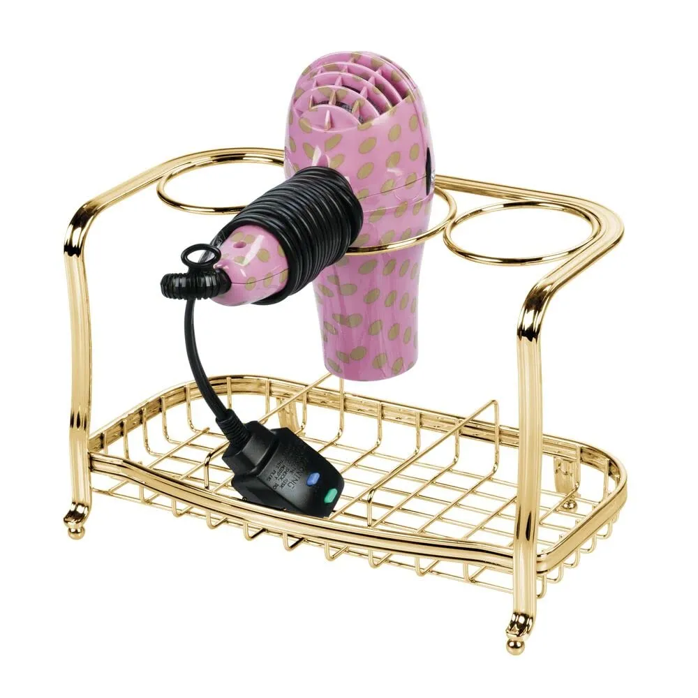 mDesign Fönhalter freistehend kupfer 3-Fächer Badorganizer