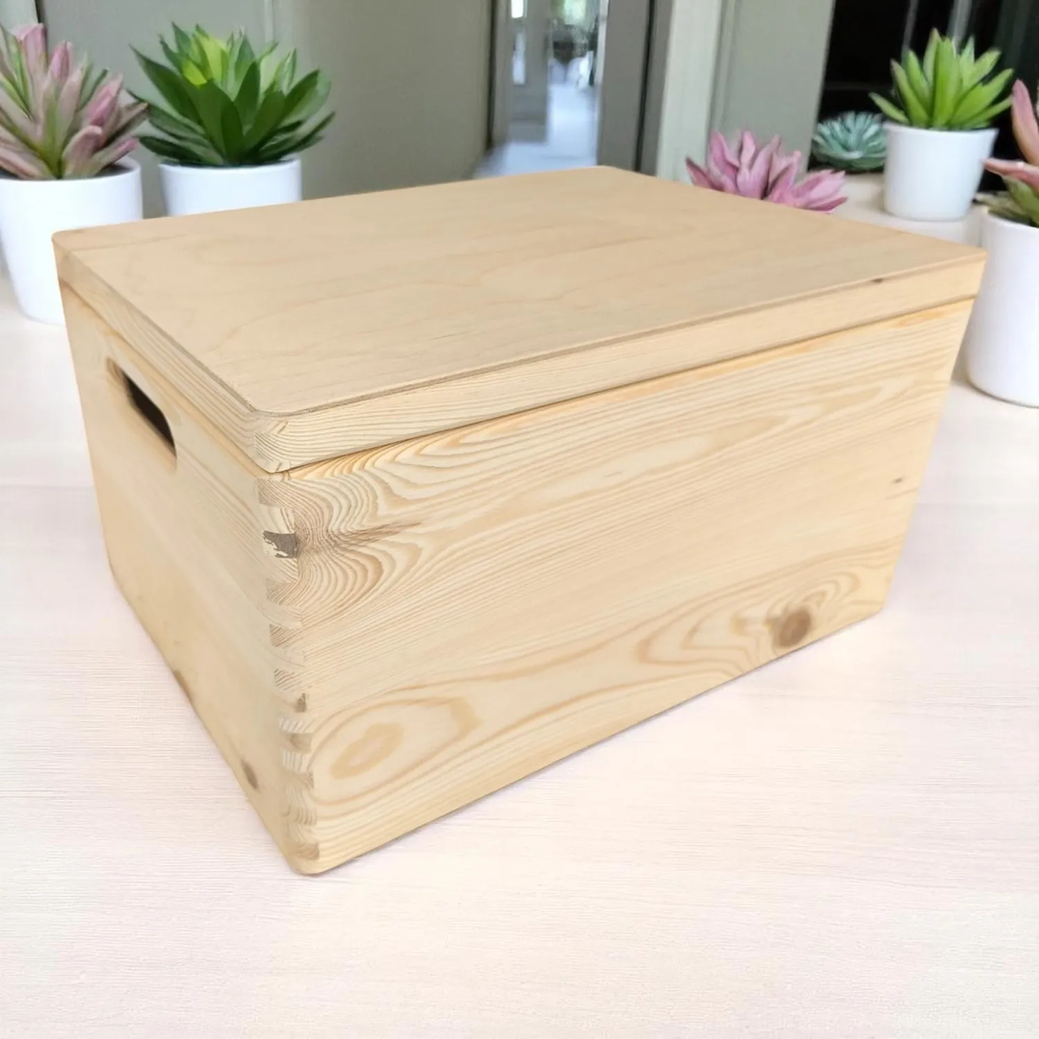 GoodFreshDecor Holzbox 40x30x23 cm mit Deckel Griff