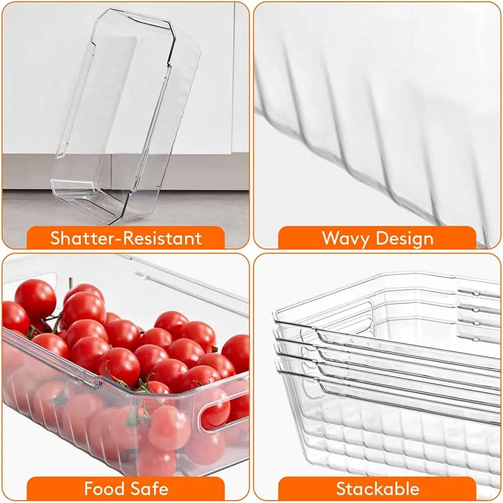 Lifewit Kühlschrank Organizer 8er Set Boxen transparent stapelbar