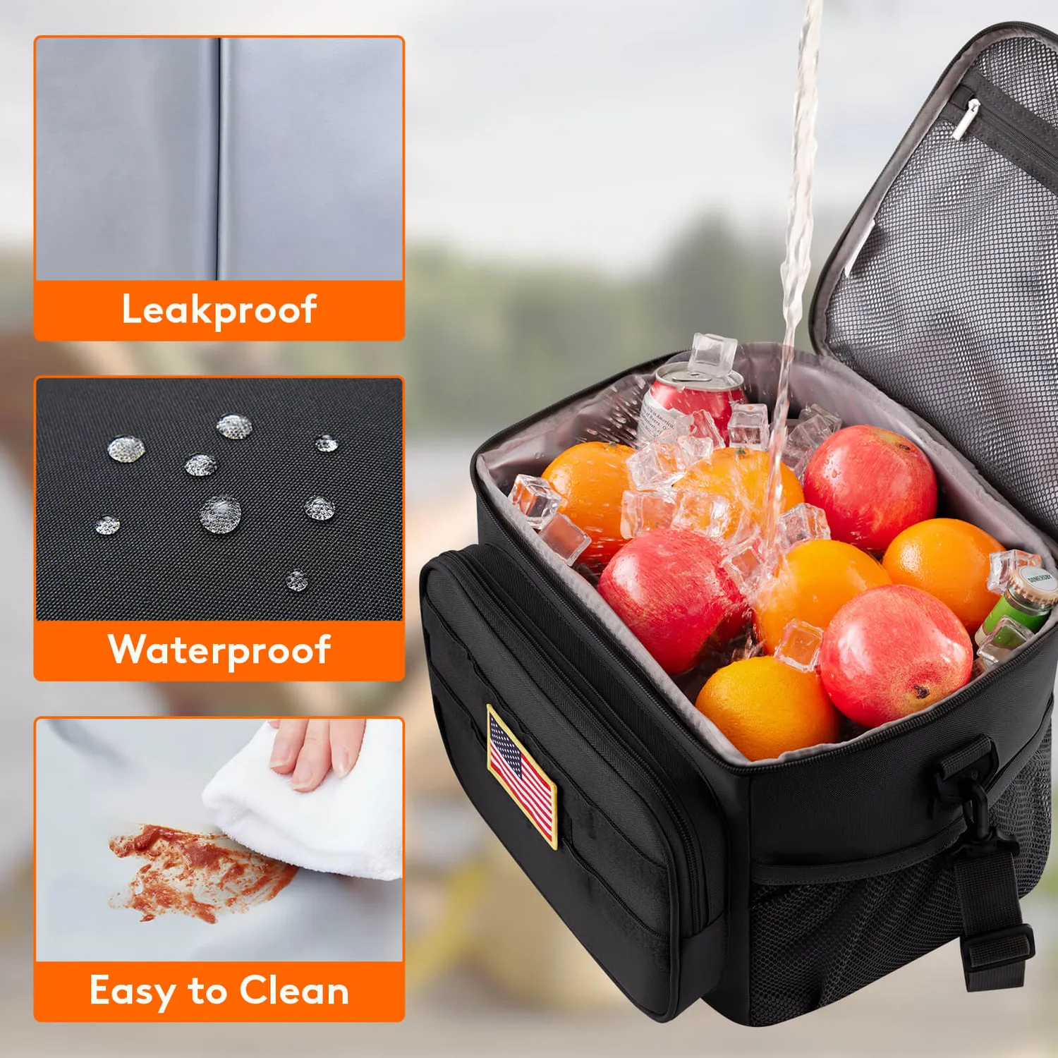 Lifewit Kühltasche Lunchtasche Groß Schwarz isoliert
