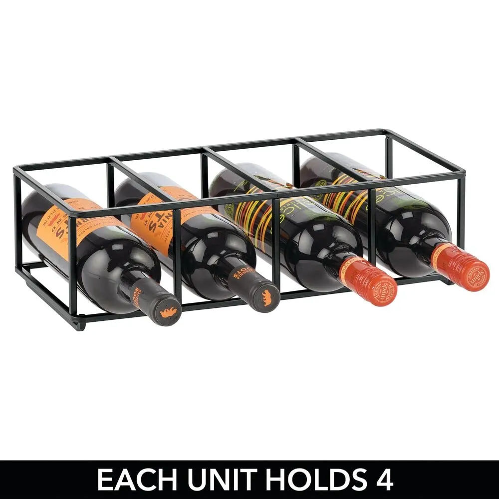 mDesign Weinregal Flaschenregal 2er-Set mattschwarz 8 Flaschen Edelstahl