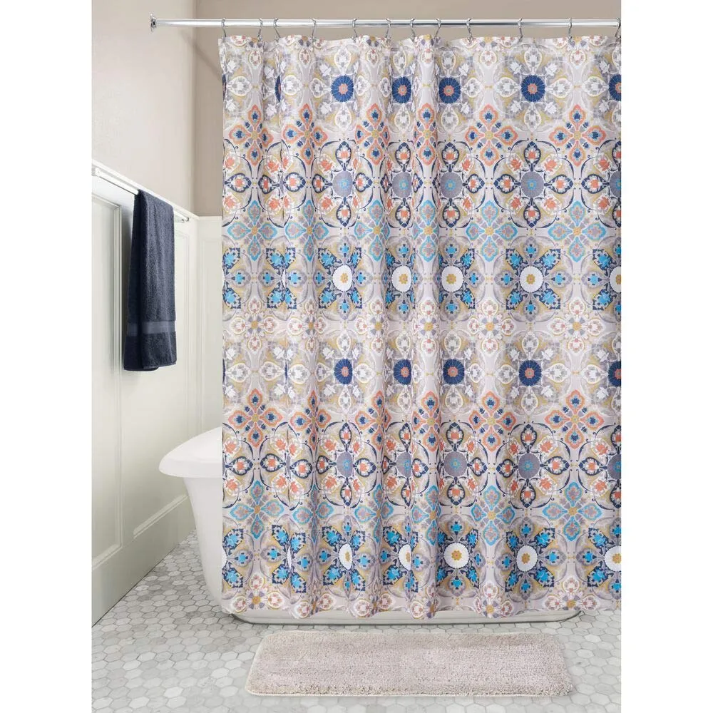 mDesign Duschvorhang Medaillon 183x183 cm braun