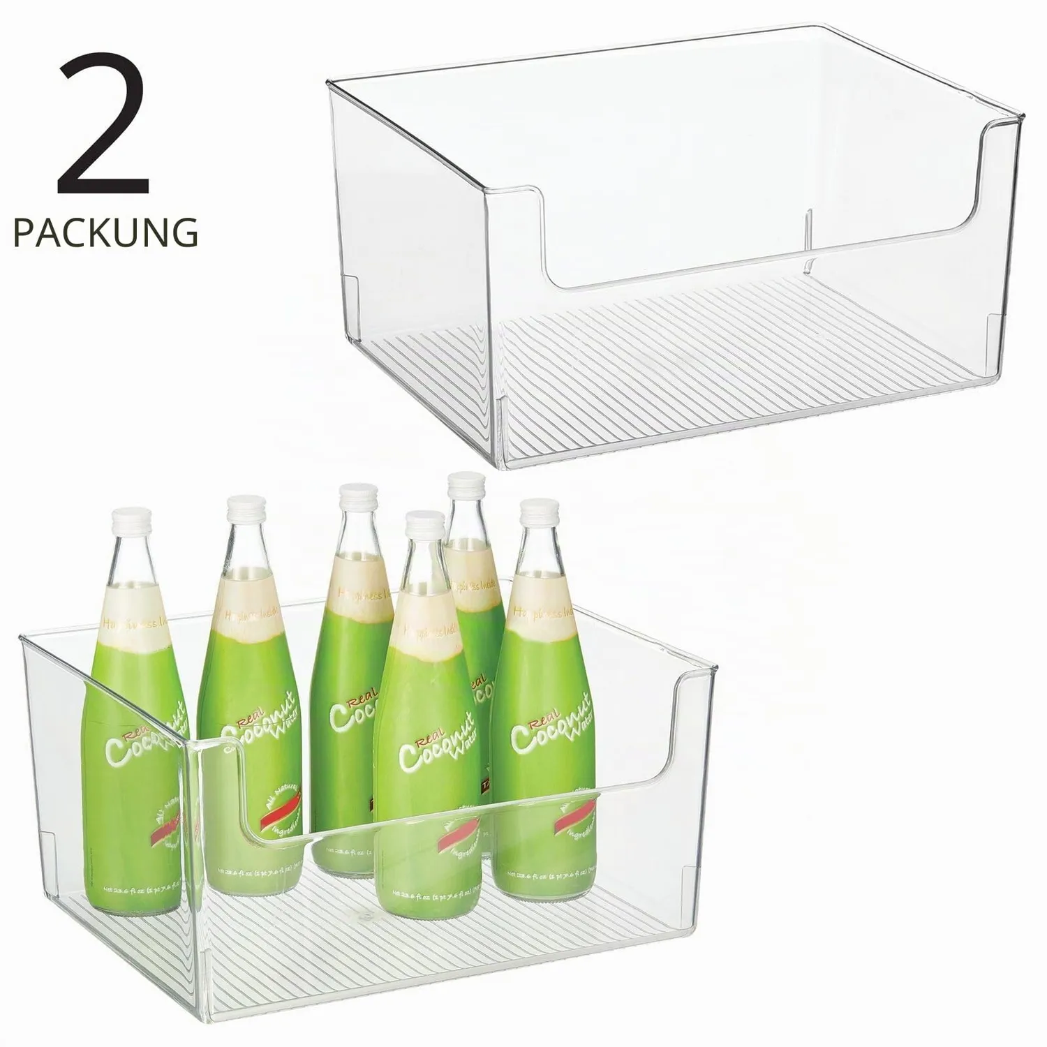 mDesign 19542MDKEU Aufbewahrungsbox 2er-Set transparent groß