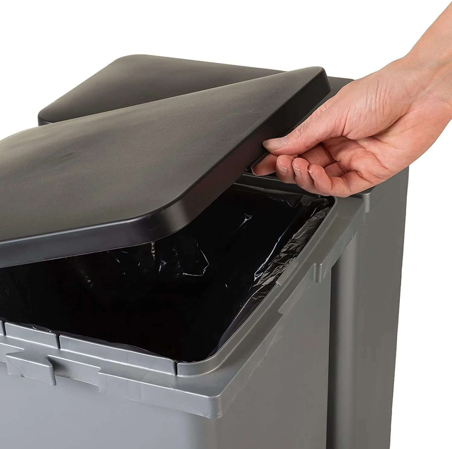Iris Ohyama RP-3 Recycling Bin Mülleimer 30L 2er-Set grau