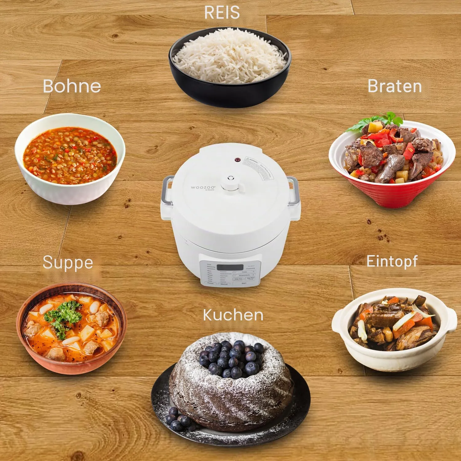 Iris Ohyama Woozoo PC-MA3 Multikocher 3L weiß 12-in-1