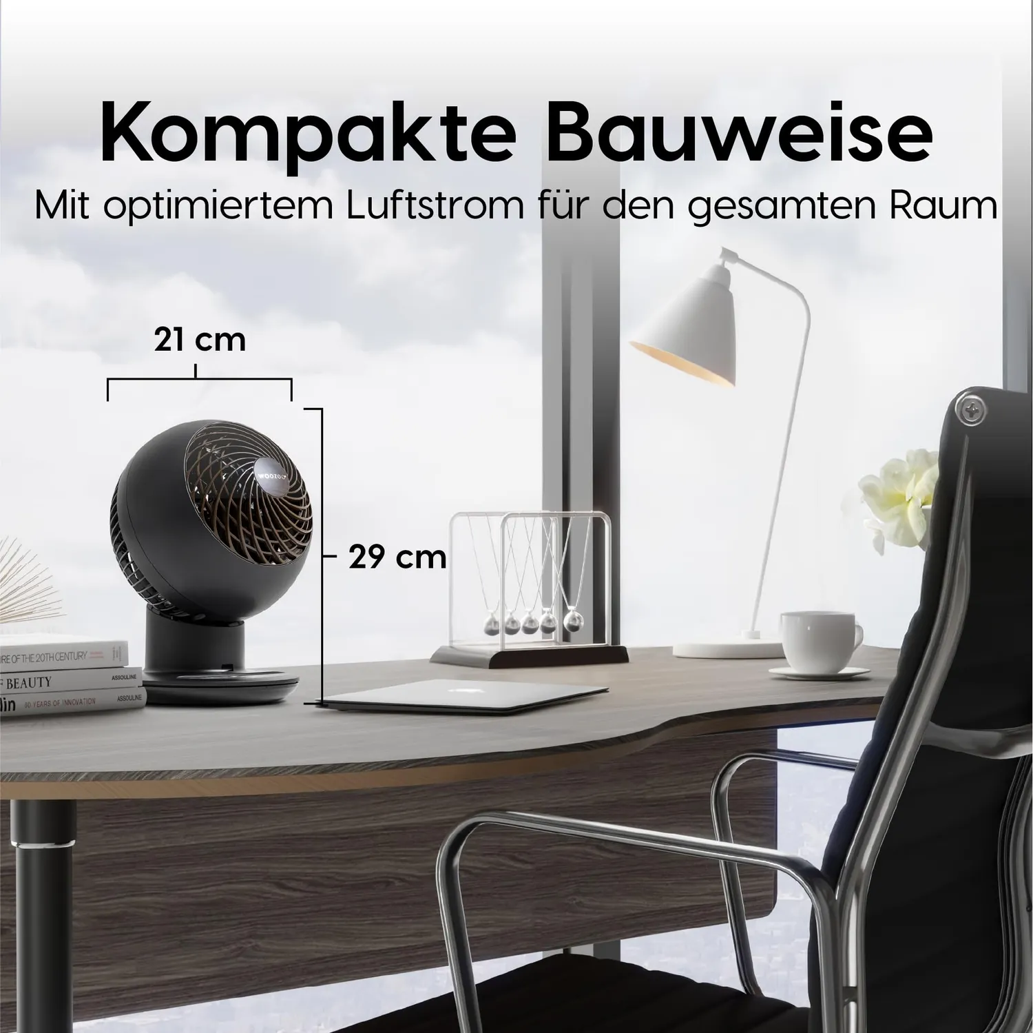 Iris Ohyama Woozoo PCF-SC15T Tischventilator Schwarz