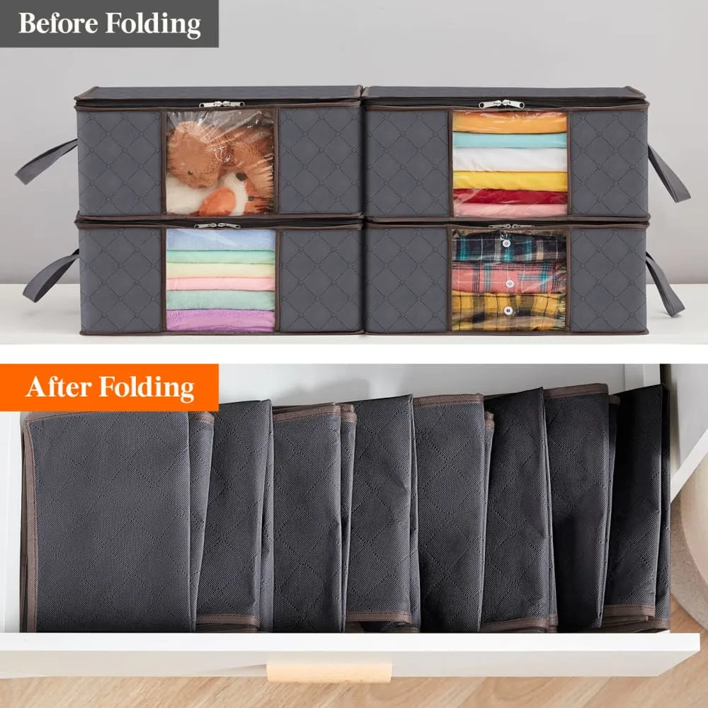 Lifewit Kleider Aufbewahrungstasche Grau 35L 4er-Pack