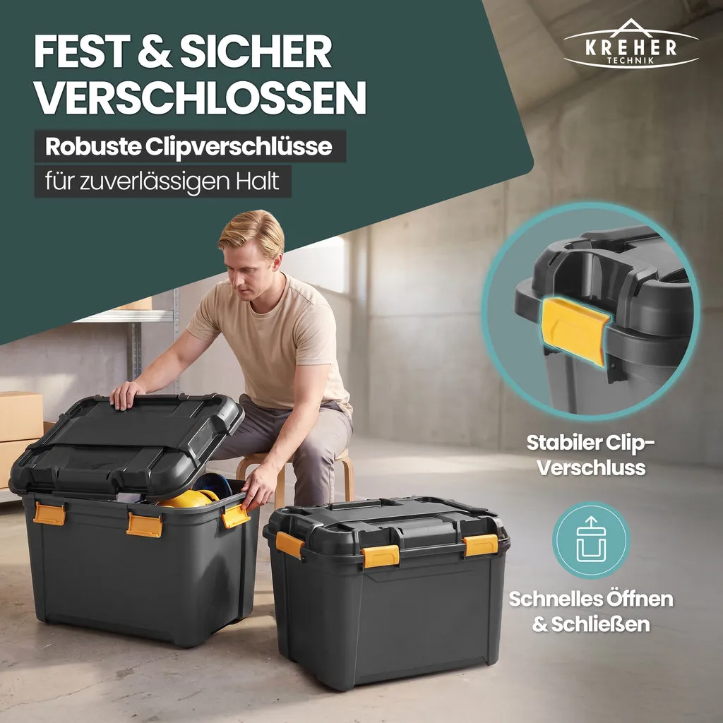 Kreher Bunker Aufbewahrungsbox 160 Liter Schwarz