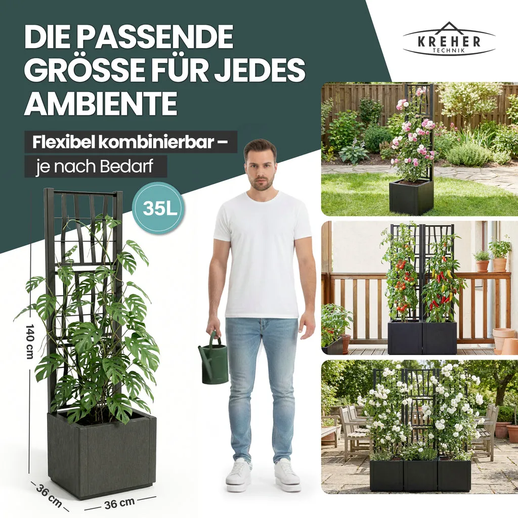 Kreher Ethica XL Spalier Pflanzkasten Anthrazit 35 L