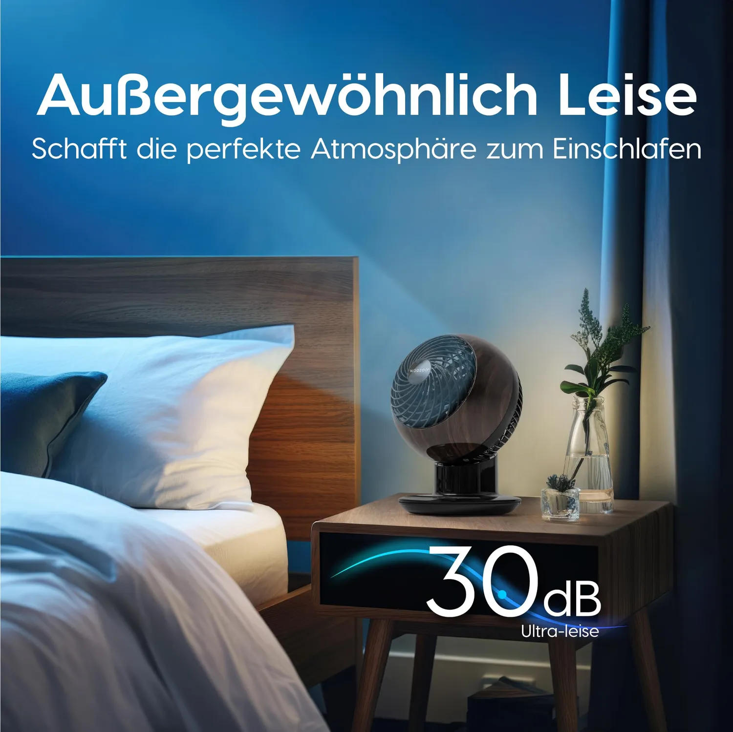 Iris Ohyama Woozoo PCF-SC15T Tischventilator Holz leise