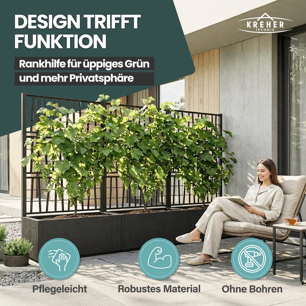 Kreher Ethica XL Spalier Pflanzkasten 2er-Set anthrazit