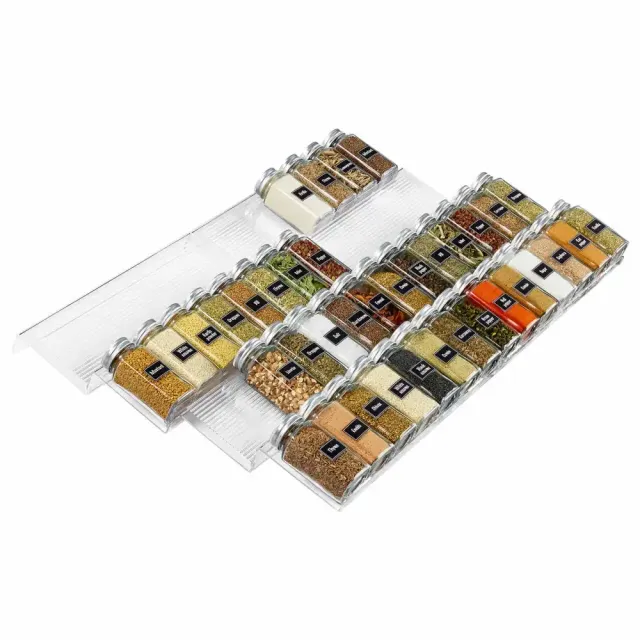 Lifewit Gewürzregal Schublade 8er verstellbar transparent geneigt