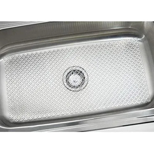 mDesign Spülbeckenmatte zuschneidbar 64x30,5 cm transparent