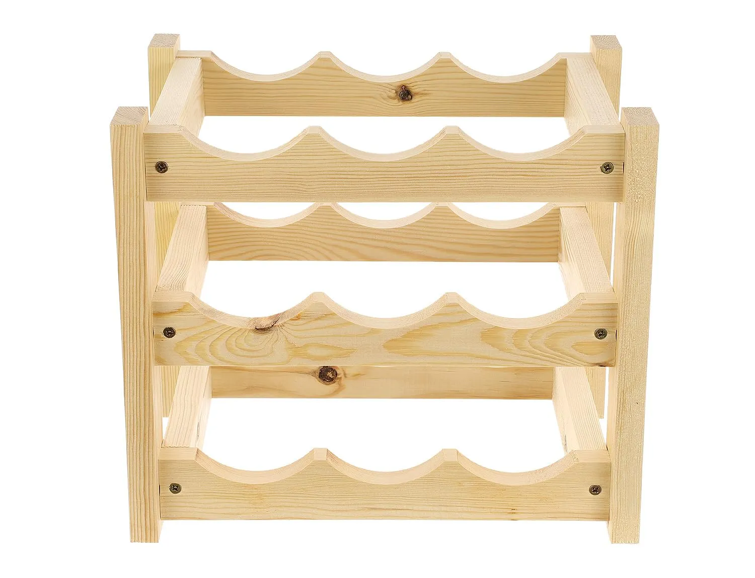 GoodFreshDecor Weinregal Holz für 9 Flaschen 34x24x29 cm Kiefer
