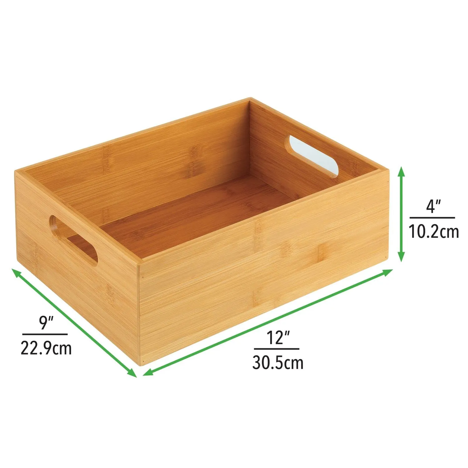 mDesign 13790MDKEU Aufbewahrungsbox Bambus natur 30,5 cm