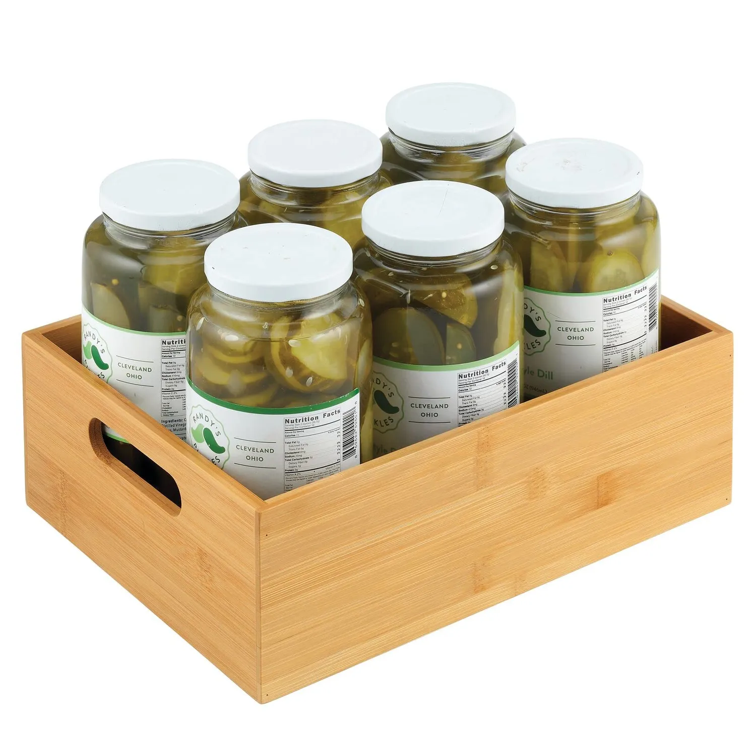mDesign 13790MDKEU Aufbewahrungsbox Bambus natur 30,5 cm