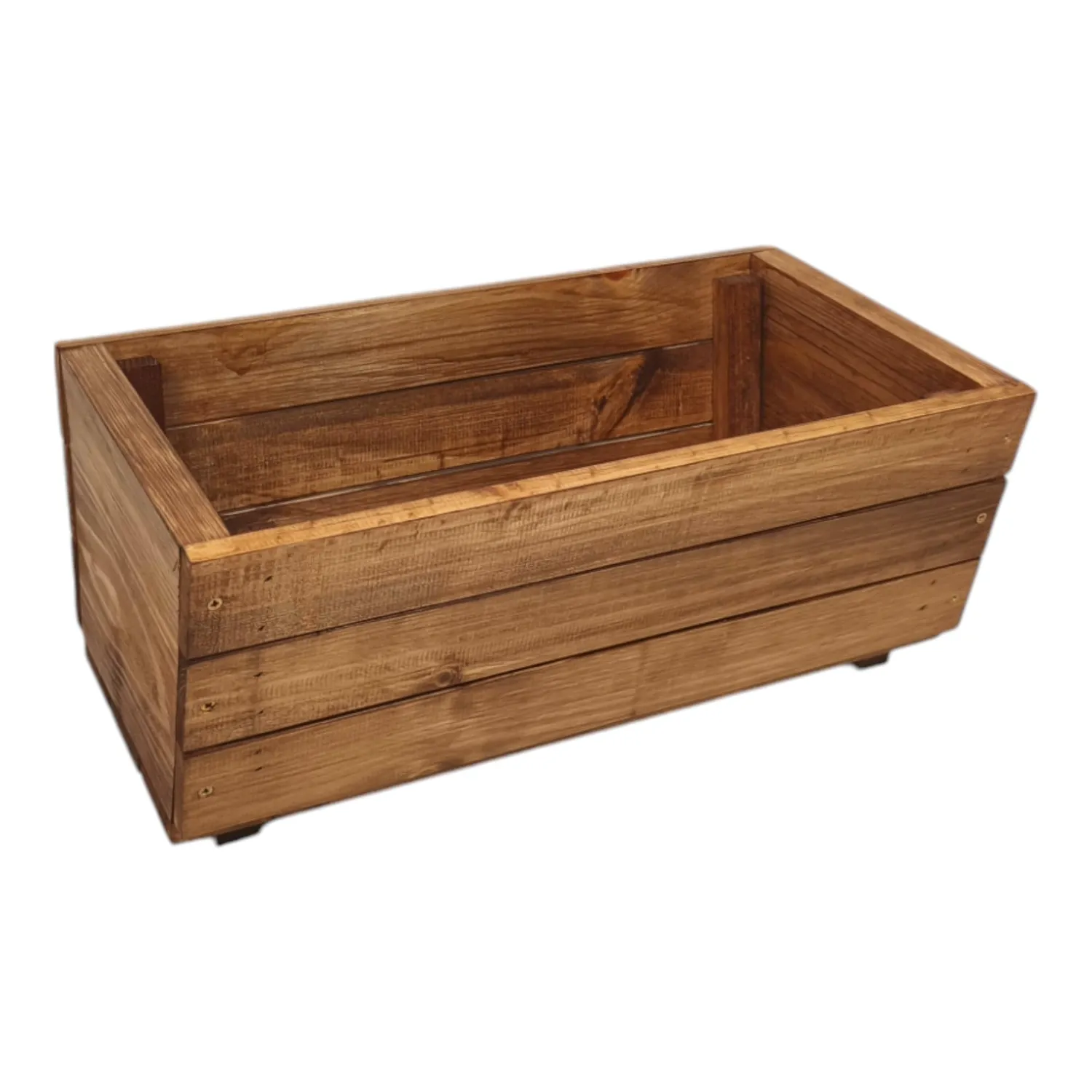 GoodFreshDecor Holz Pflanzkasten 39,5x20x17 Blumentopf braun Echtholz