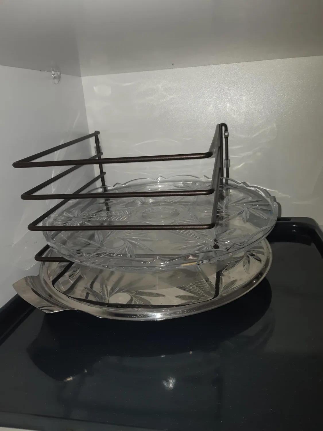 mDesign Deckelhalter Metall 2er-Set silberfarben fünffach