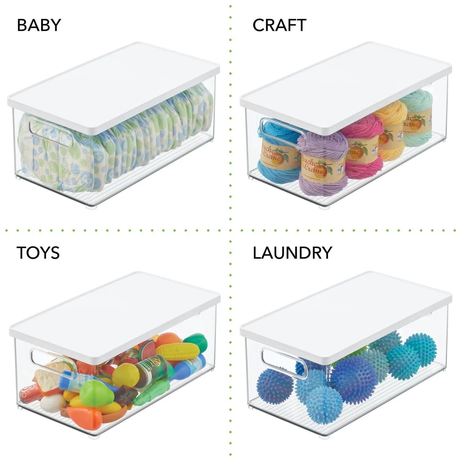 mDesign Kosmetik Organizer Box 2er-Set mit Deckel weiß