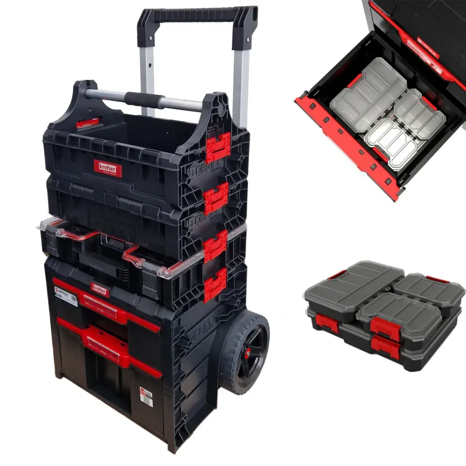Kreher Q-Brick Pro V14 Werkstattwagen 3er Set mit Rollen