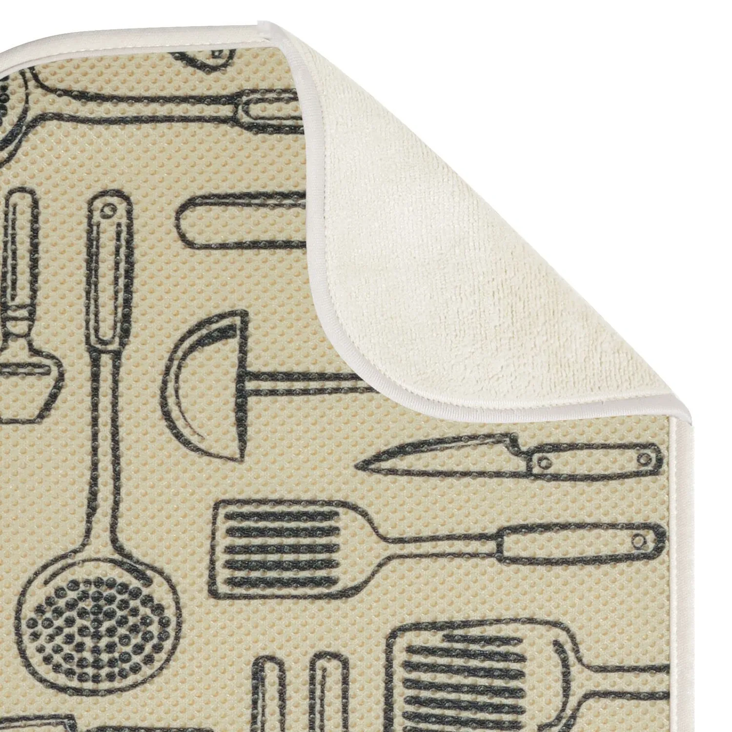 mDesign Abtropfmatte Geschirr elfenbeinfarben 2er-Set groß