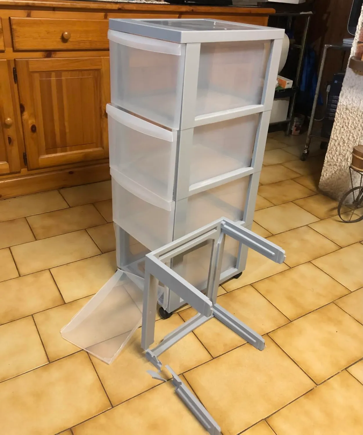 Iris Ohyama A4 Drawer DC-305 Rollcontainer 5 Schubladen grau