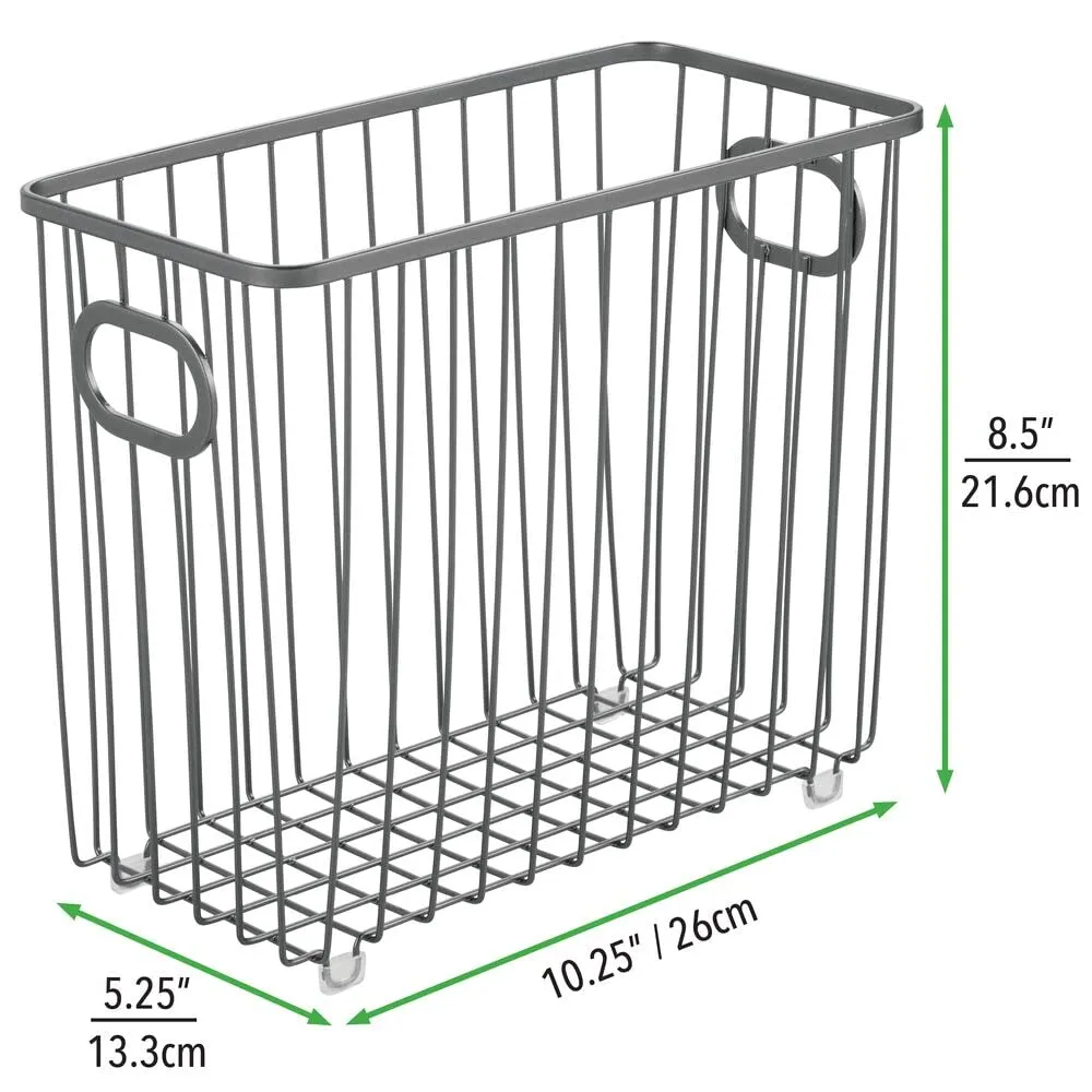 mDesign Küchenkorb Metall 2er-Set dunkelgrau