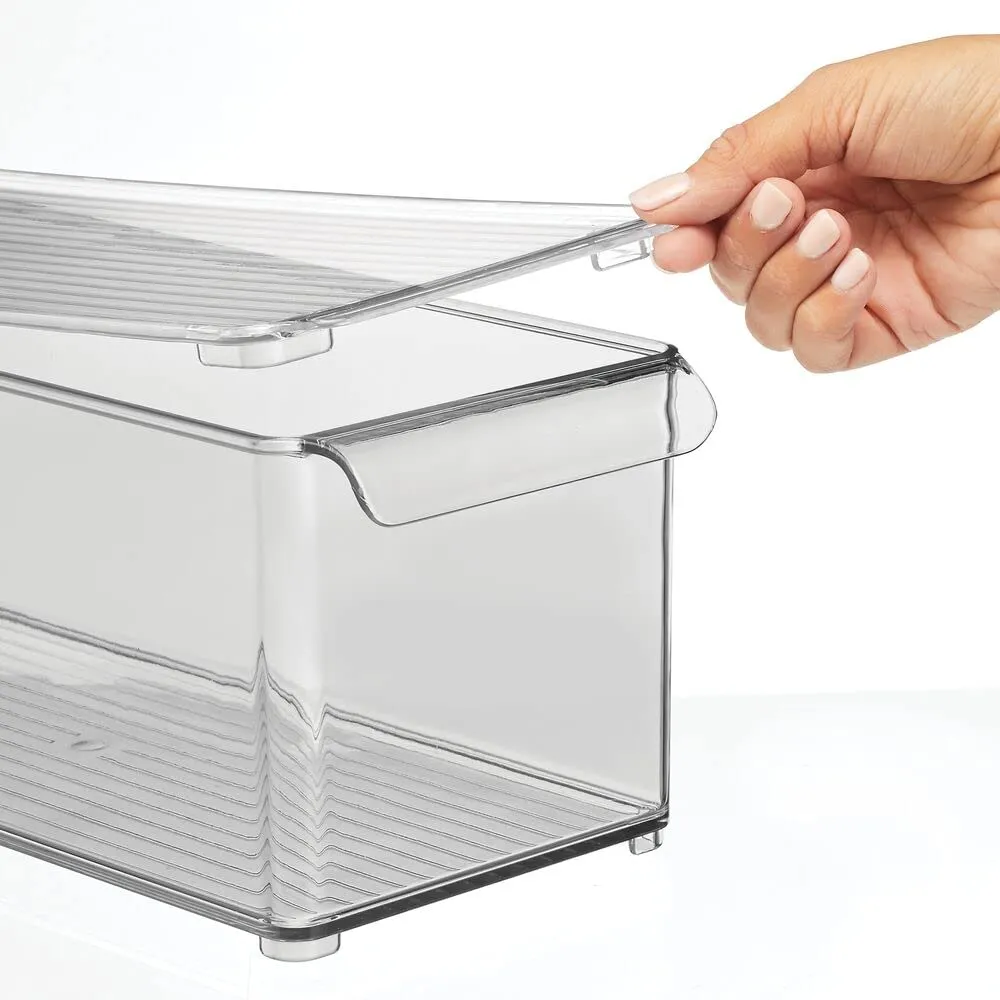 mDesign Kühlschrankbox Vorratsbox mit Deckel rauchgrau BPA-frei