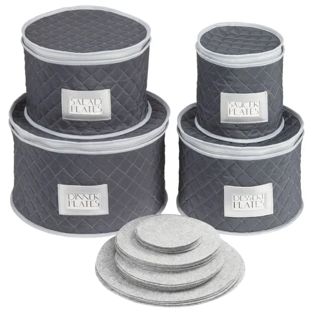mDesign Geschirraufbewahrung 4er Set Navyblau für 12 Personen
